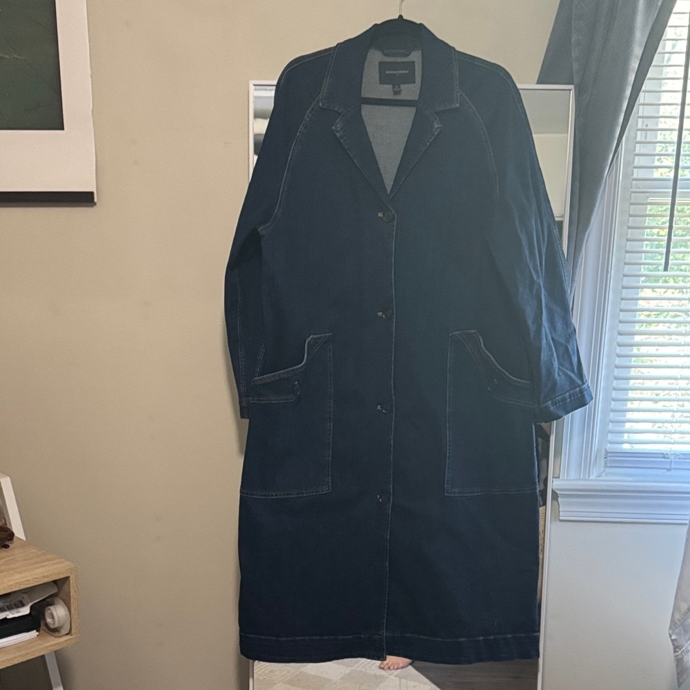 Dark Blue Long Denim Coat